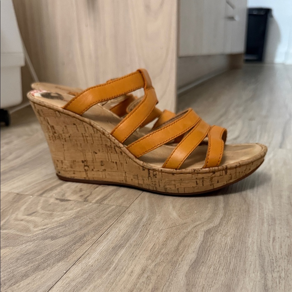 Born orange strappy Wedge Sandals